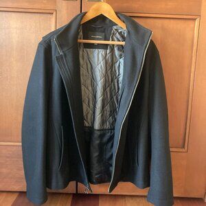 Men's Wool Bomber Jacket, Black Size XL